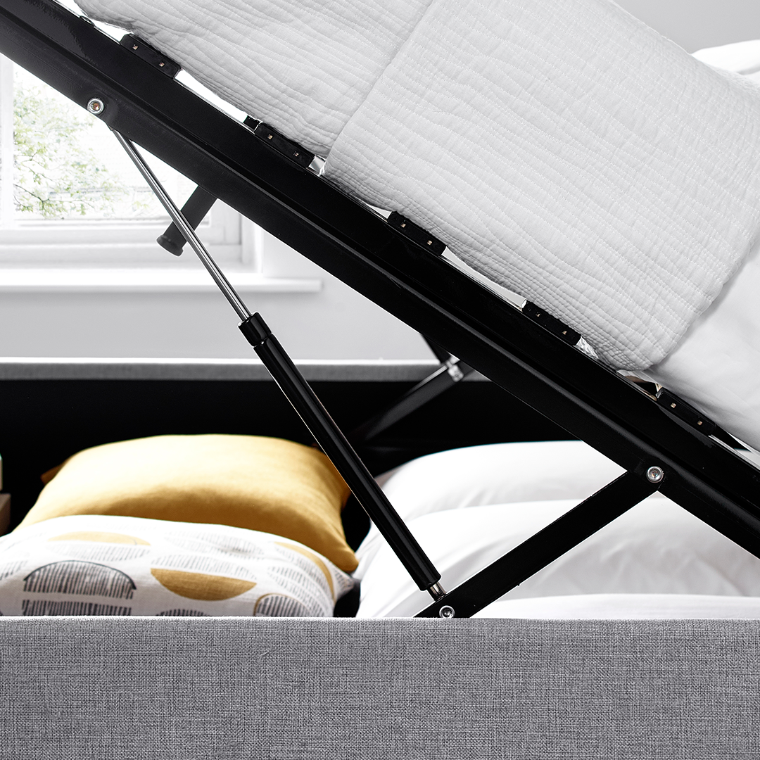 Fabric Ottoman Storage King Size Bed - Brandon