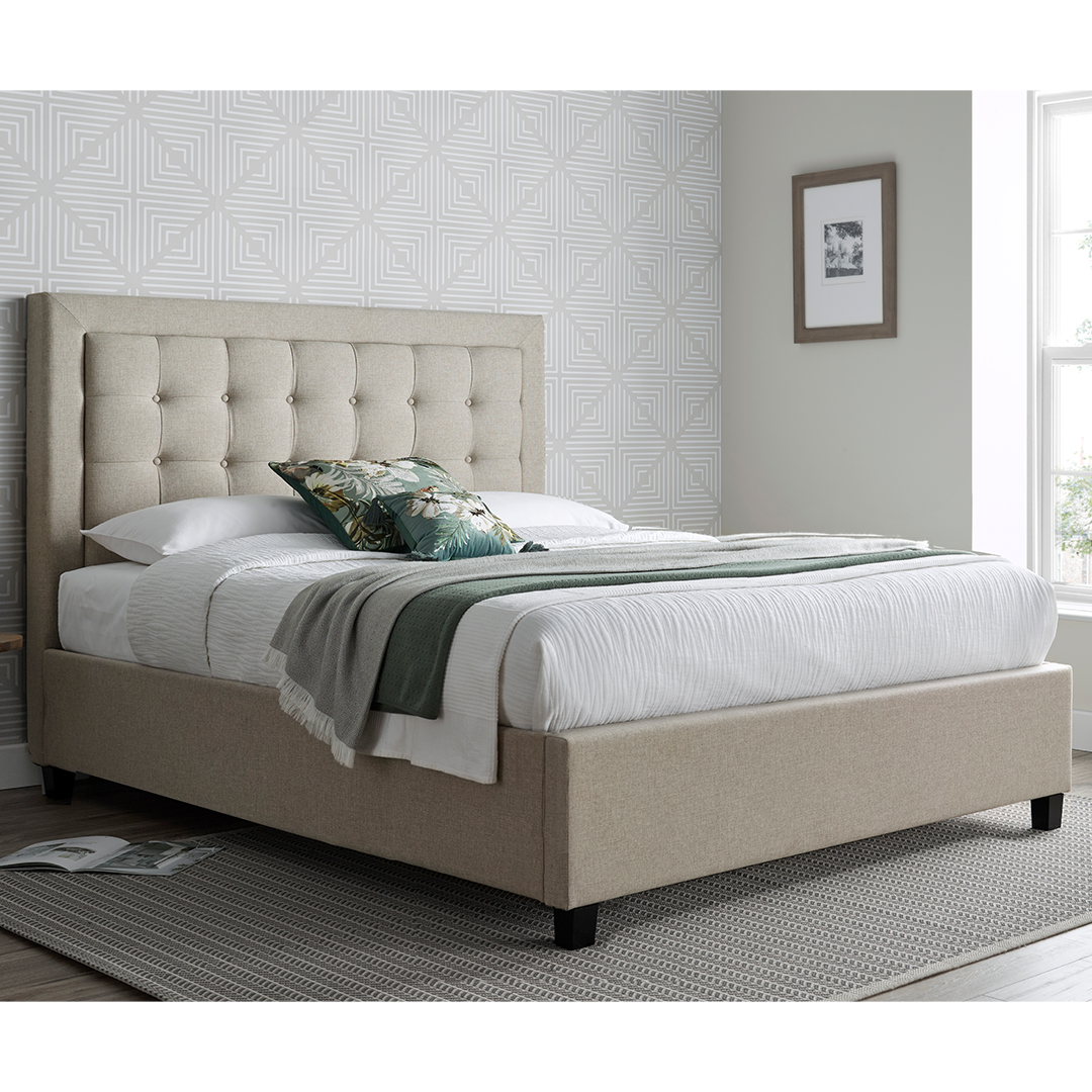 Fabric Ottoman Storage King Size Bed - Brandon
