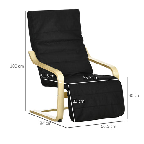 Fabric Recliner Chair 66.5cm Wide With Footrest - Velmora