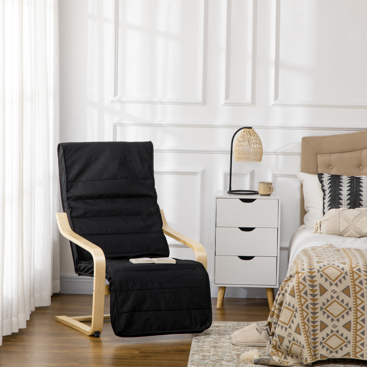 Fabric Recliner Chair 66.5cm Wide With Footrest - Velmora