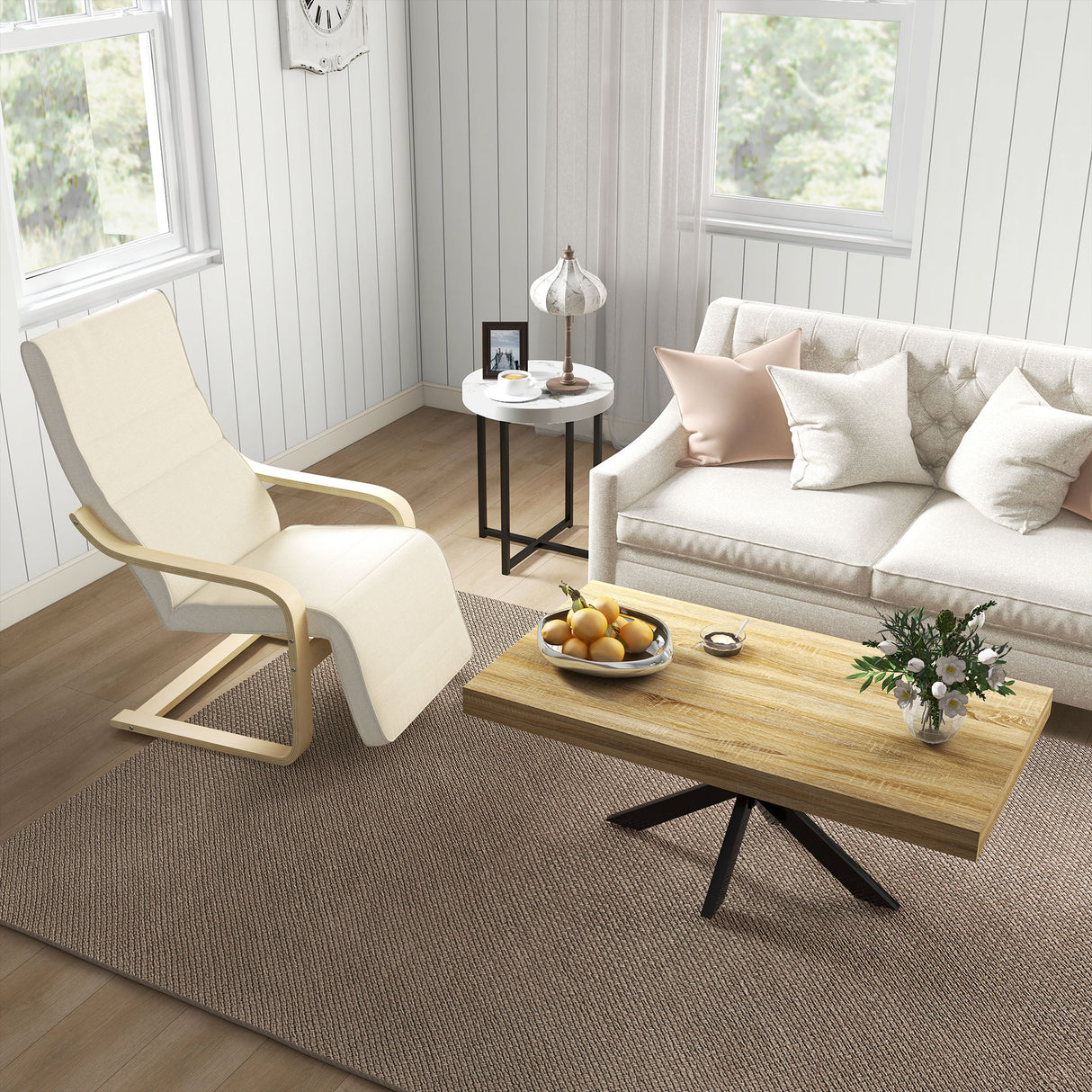 Fabric Recliner Chair 66.5cm Wide With Footrest - Velmora