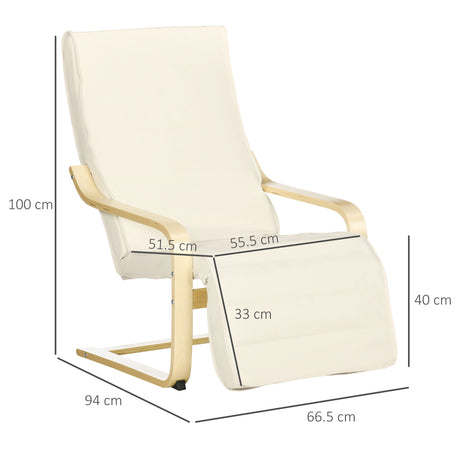 Fabric Recliner Chair 66.5cm Wide With Footrest - Velmora