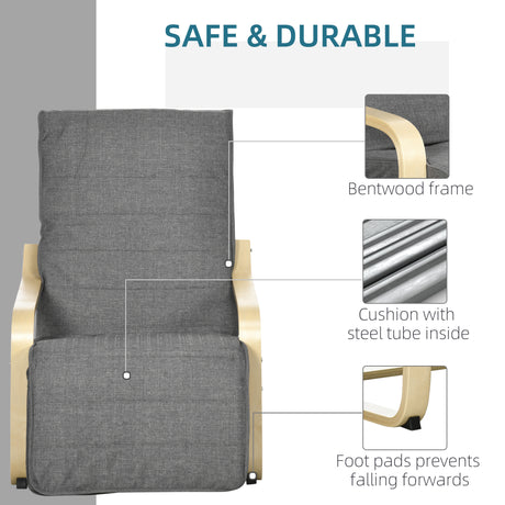Fabric Recliner Chair 66.5cm Wide With Footrest - Velmora