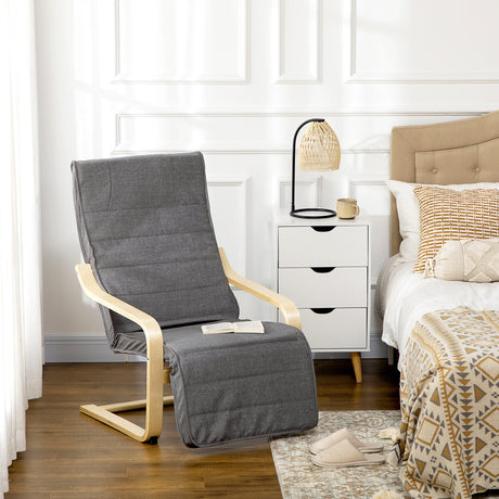 Fabric Recliner Chair 66.5cm Wide With Footrest - Velmora