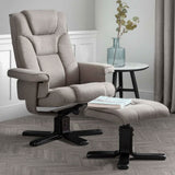 Fabric Recliner Chair With Stool - Malmo