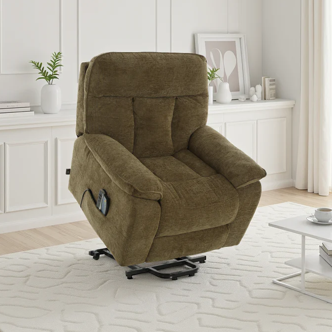 Fabric Rise and Recline Massage Armchair - Cornwall
