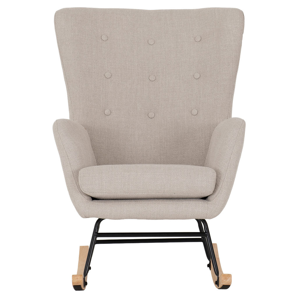 Fabric Rocking Chair With Wooden Feet - Hayden