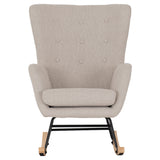 Fabric Rocking Chair With Wooden Feet - Hayden