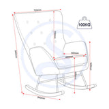 Fabric Rocking Chair With Wooden Feet - Hayden