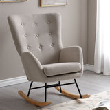 Fabric Rocking Chair With Wooden Feet - Hayden