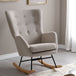 Fabric Rocking Chair With Wooden Feet - Hayden