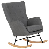 Fabric Rocking Chair With Wooden Feet - Hayden