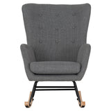 Fabric Rocking Chair With Wooden Feet - Hayden