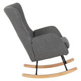 Fabric Rocking Chair With Wooden Feet - Hayden