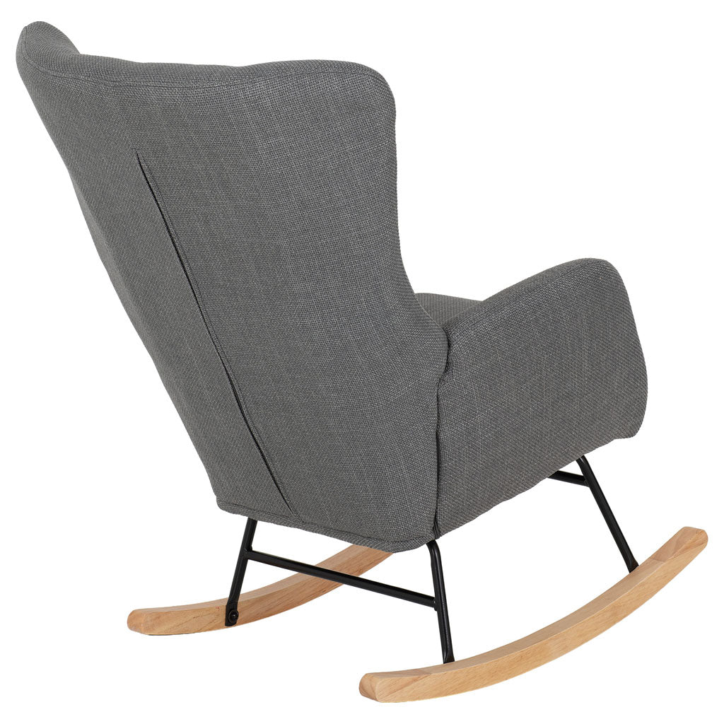 Fabric Rocking Chair With Wooden Feet - Hayden