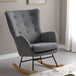 Fabric Rocking Chair With Wooden Feet - Hayden