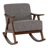 Fabric Rocking Chair With Wooden Frame - Kendra