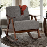 Fabric Rocking Chair With Wooden Frame - Kendra