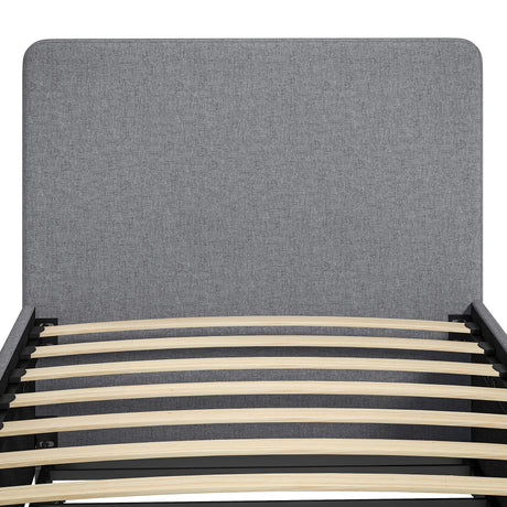 Fabric Single Bed 97cm Wide With Pull Out Trundle Bed - Velmora