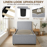 Fabric Single Bed 97cm Wide With Pull Out Trundle Bed - Velmora