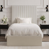 Fabric Single Ottoman Storage Bed With Tall Headboard - Berlin
