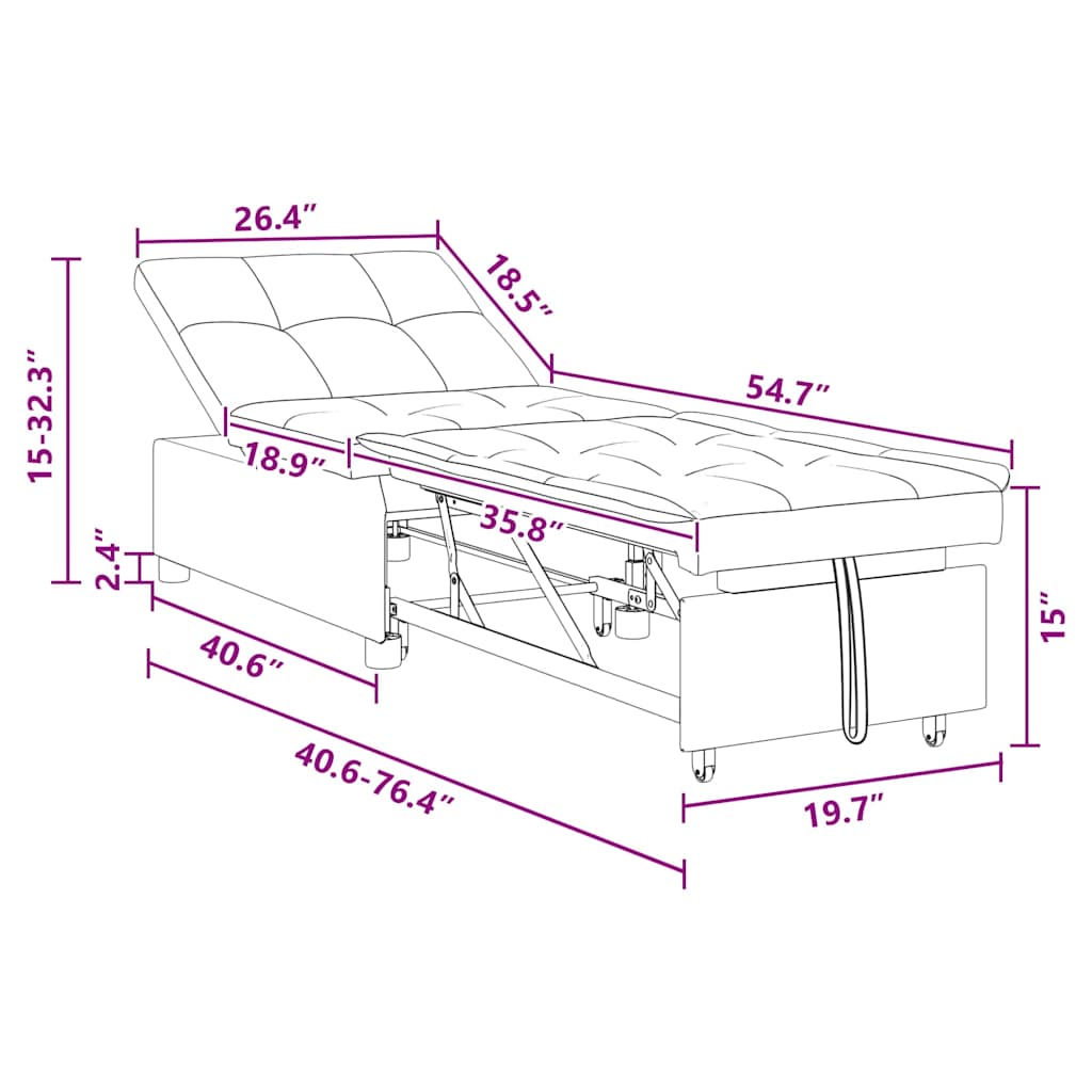 Fabric Sofa Bed Pull Out 3 In 1 - Vantage Home