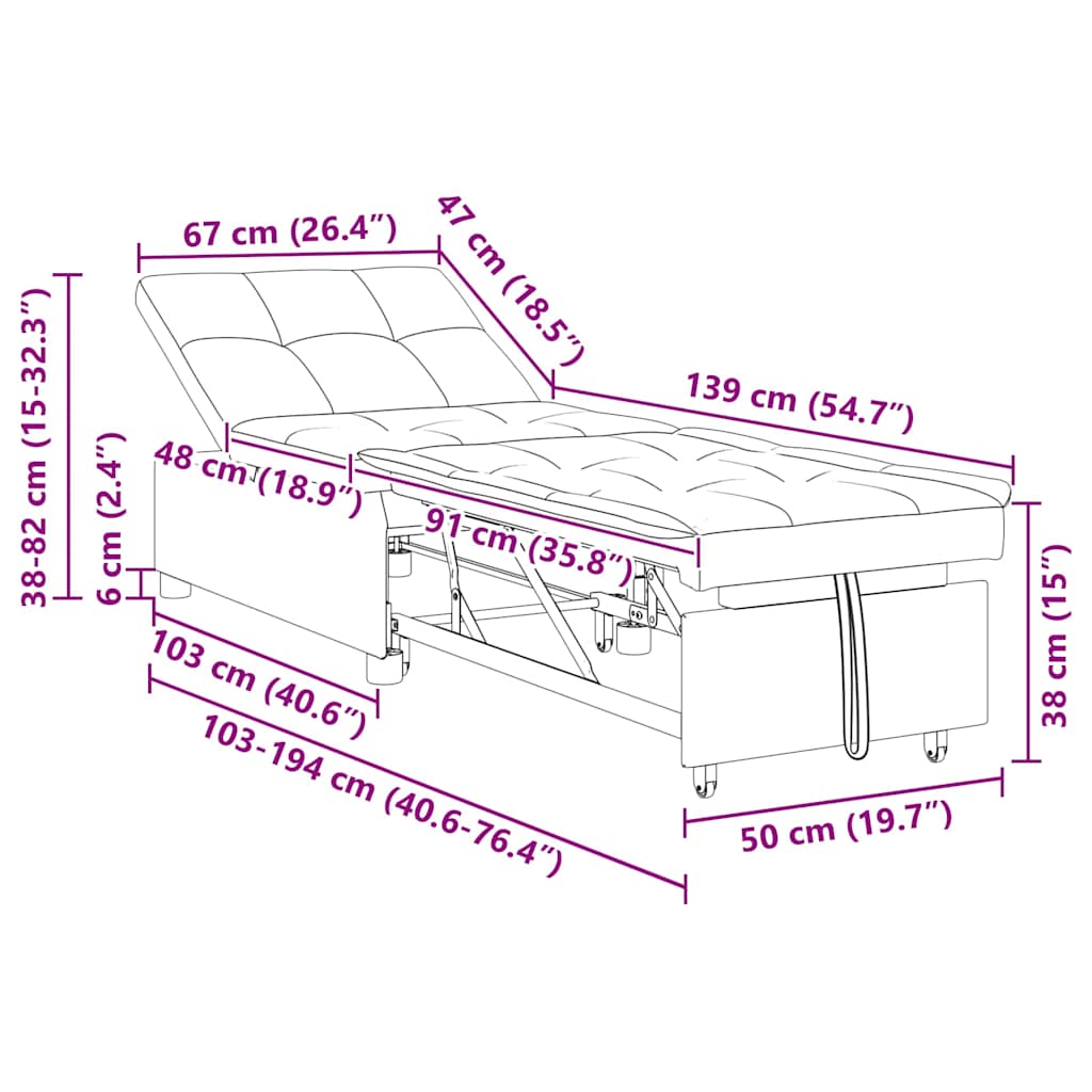 Fabric Sofa Bed Pull Out 3 In 1 - Vantage Home