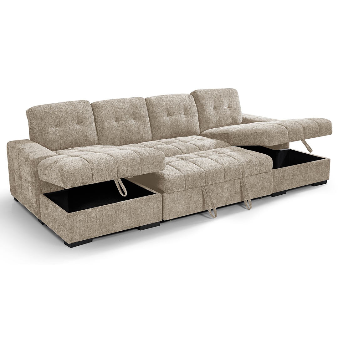 Fabric Sofa Bed U Shape Corner - Palermo