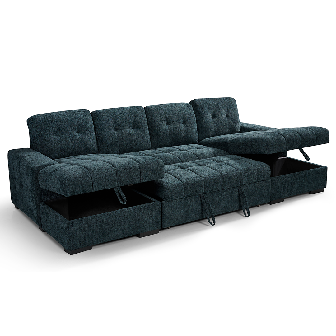 Fabric Sofa Bed U Shape Corner - Palermo