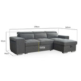 Fabric Sofa Bed Universal Corner - Artemis