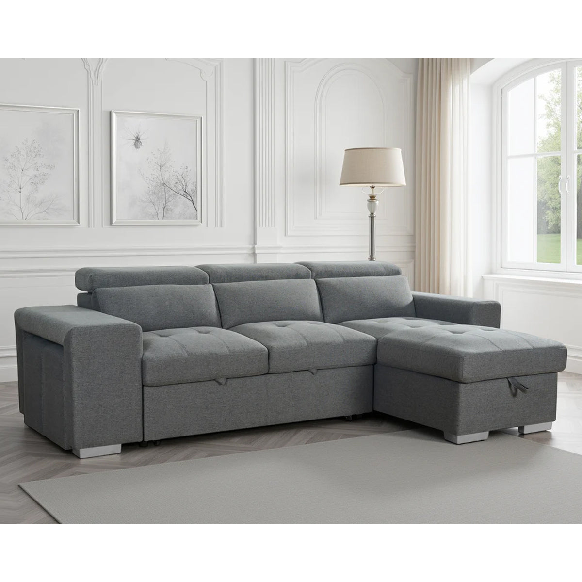 Fabric Sofa Bed Universal Corner - Artemis