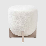 Fabric Stool 41cm Wide Round With Wooden Base - Orchid