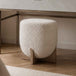 Fabric Stool 41cm Wide Round With Wooden Base - Orchid