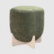 Fabric Stool 41cm Wide Round With Wooden Base - Orchid