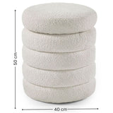 Fabric Stool With Storage Round - Hailey