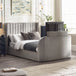 Fabric Super King Size Ottoman TV Storage Bed - Clara