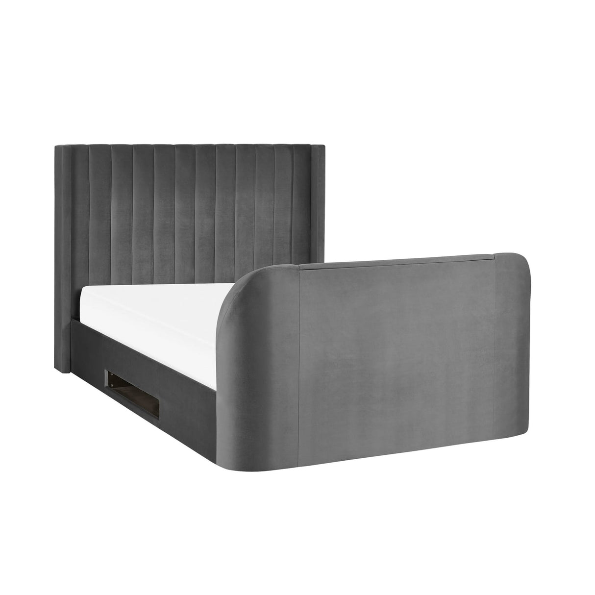 Fabric Super King Size Ottoman TV Storage Bed - Clara