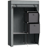 Fabric Wardrobe 102cm Wide With 2 Drawers With Hanging Rail - Velmora