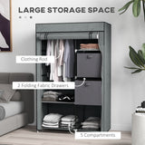 Fabric Wardrobe 102cm Wide With 2 Drawers With Hanging Rail - Velmora