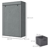 Fabric Wardrobe 102cm Wide With 2 Drawers With Hanging Rail - Velmora