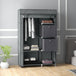 Fabric Wardrobe 102cm Wide With 2 Drawers With Hanging Rail - Velmora