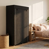 Fabric Wardrobe 103cm Wide With Hanging Rail And Shelves - Velmora