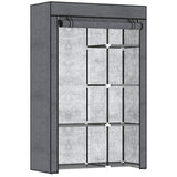 Fabric Wardrobe 103cm Wide With Hanging Rail And Shelves - Velmora