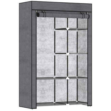 Fabric Wardrobe 103cm Wide With Hanging Rail And Shelves - Velmora