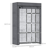 Fabric Wardrobe 103cm Wide With Hanging Rail And Shelves - Velmora