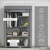 Fabric Wardrobe 103cm Wide With Hanging Rail And Shelves - Velmora