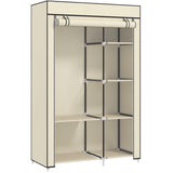 Fabric Wardrobe 103cm Wide With Hanging Rail And Shelves - Velmora