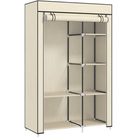 Fabric Wardrobe 103cm Wide With Hanging Rail And Shelves - Velmora