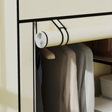 Fabric Wardrobe 103cm Wide With Hanging Rail And Shelves - Velmora