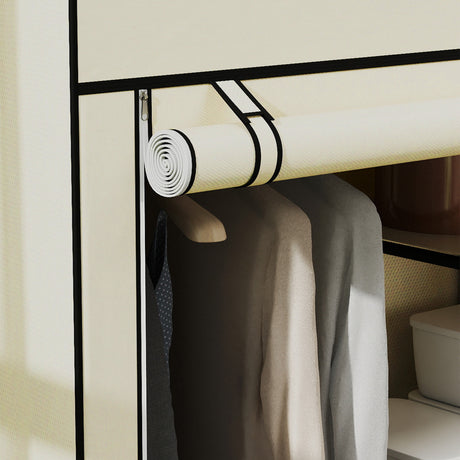 Fabric Wardrobe 103cm Wide With Hanging Rail And Shelves - Velmora